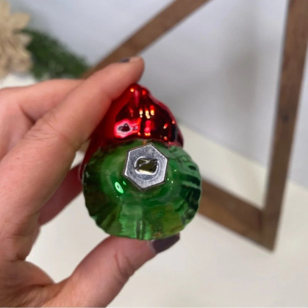 Hand Blown Glass Teddy Bear Koala Clinging To Tree Bird Feeder Ornament